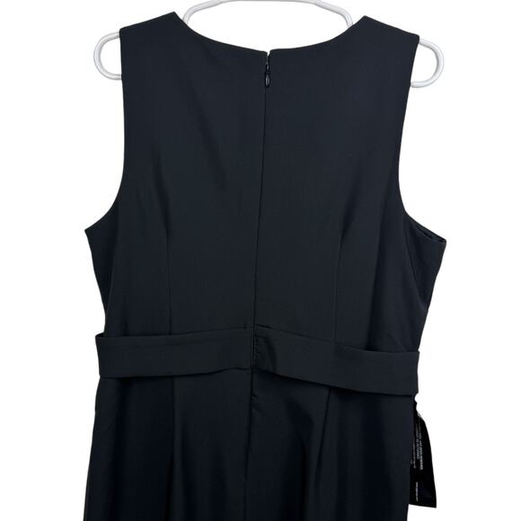 Women's JS Collections Black Ella Bow Tie Knee Length Sheath Cocktail Dress 16 - Picture 4 of 10